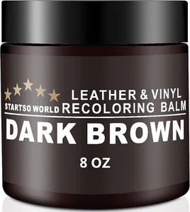 Leather Recoloring Balm, Dark Brown Leather Repair Kit for Furniture, Leather Dy - Picture 1 of 5