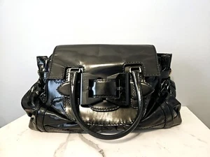 Large GUCCI Black Dialux Queen buckle bow black Tote Bag shoulder bag purse - Picture 1 of 14