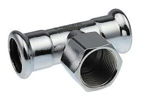 C-ACERO Conector De Prensa T Con Rosca Interna Y Contorno M - Picture 1 of 1