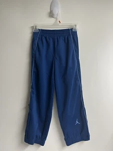 AIR JORDAN EMBROIDERY LOGO PANTS JOGGERS ANKLE ZIP BOYS Size S BLUE - Picture 1 of 8