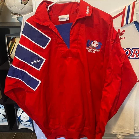 Vintage 1992-1994 Adidas USA USMNT US World Cup team drill top sweatshirt traini Cover
