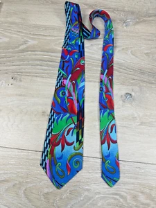 VITALIANO PANCALDI Colorful Abstract Italian Silk ITALY Necktie Tie 58" x 3.75" - Picture 1 of 4