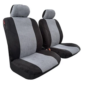Corduroy Suede Seat Covers Grey Black For CHEVY COBALT 2005-2010 - Imagen 1 de 4