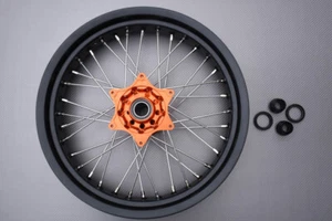 Orange Supermoto Spoked Rim / Front Wheel KTM SX 150 2015-2022 3,5''x17'' - Picture 1 of 8