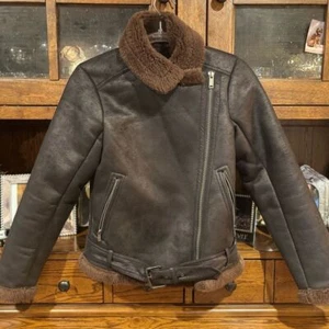 Abercrombie Womens Faux suede and sherpa lined Moto Winter Jacket . Size XS - Picture 1 of 4