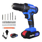 Electric Cordless Drills 21V Drill Driver Set With UK Charger + 1*Battery + Bits