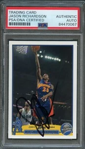 2003-04 Topps Basketball #23 Jason Richardson Signed Card AUTO PSA Slabbed Warri - Picture 1 of 2