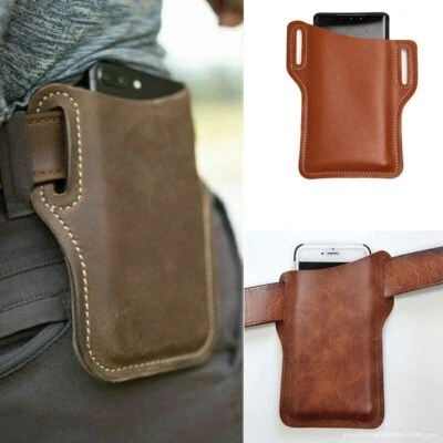 Cell  Phone Belt Pack Bag Waist Holster Wallet Cover Loop Leather Men Pouch Case - Image 1 of 4