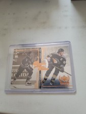 1999-2000 MARIO LEMIEUX/JAROMIR JAGR CENTURY LEGENDS ESSENCE OF THE GAME CARD.