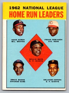 1963 TOPPS #3 WILLIE MAYS/HANK AARON/FRANK ROBINSON/ERNIE BANKS/ORLANDO CEPEDA - Picture 1 of 3