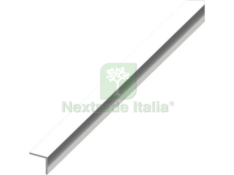 5PZ PROFILO ANGOLARE ALLUMINIO ARGENTO CROMATO MM. 10X10X1 MT. 2: - Immagine 1 di 1
