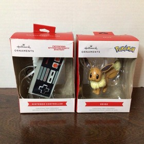 Hallmark Pokemon Eevee & NES Nintendo Controller Christmas Tree Ornament Holiday