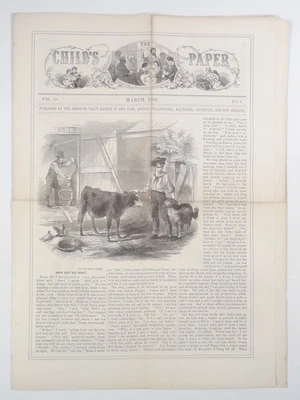 1861 Mar THE CHILD'S PAPER American Tract Society DIDACTIC CHRISTIAN MAGAZINE Foto 1 de 3