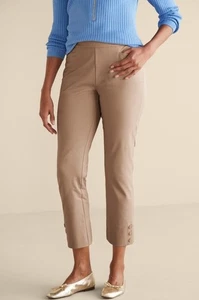 Soft Surroundings Khaki Superla Slim Leg Crop Hose Gr. M Pull On Stretch Bequem - Bild 1 von 9