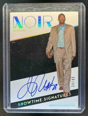 2019-20 Panini Noir Jason Richardson Showtime Signatures Auto #34/49 Warriors - Image 1 of 2
