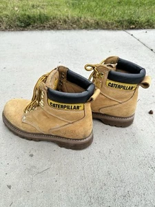 Caterpillar CAT Men's Second Shift Steel Toe Honey Leather Work Boots Size 7M - Picture 1 of 7