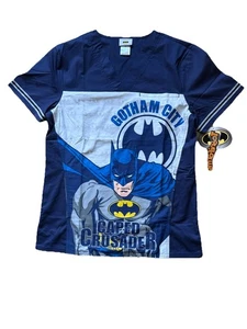 Batman Cherokee Scrubs Tooniforms DC Comics V Neck Top Size Small New - Picture 1 of 4