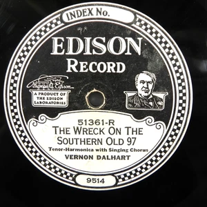 Vernon Dalhart – The Wreck On The Southern Old 97 1924 Edison 51361 78 RPM - Foto 1 di 4