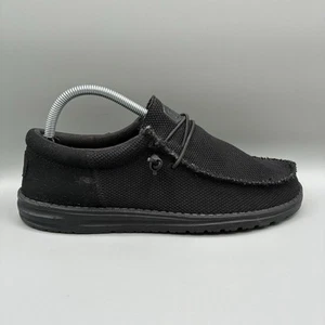 Hey Dude Wally Funk Mono Men’s 8 Black Slip On Comfort Loafers Shoes - Picture 1 of 8