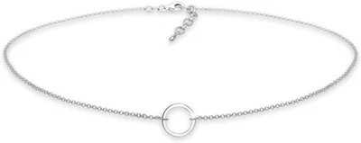Collana Donna Cerchio Tagliato Filigrana in Argento Sterling 925 - Immagine 1 di 4