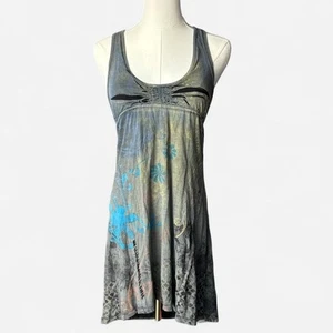 Vintage Y2K Tunic Tank Mini Dress Rock Chic Steam Biker Punk Size Small Babydoll - Picture 1 of 8
