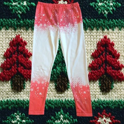 Navidad Navidad Copo de Nieve Leggings Multicolor Rojo y Blanco Mujer Pantalones Pequeños Foto 1 de 4