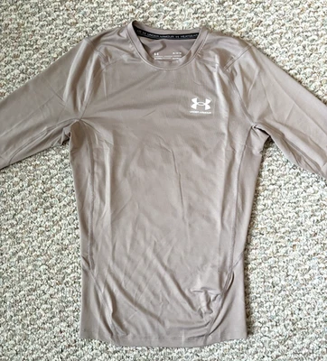 Under Armour Heat Gear Mens 1361524-236 Sahara Taupe Compression Shirt Size 2XL - Image 1 of 4