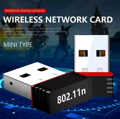 300Mbps Wifi USB Adapter Wireless Network Card Dongle Receiver for Window/MAC UK - Image 1 of 4