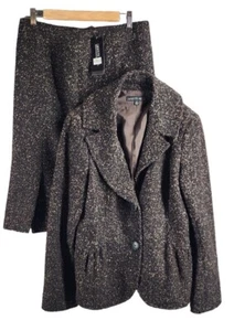 Lafayette 148 NWT Womens 2 Piece Business Skirt Suit Set Brown Marled SIZE 10 - Picture 1 of 23