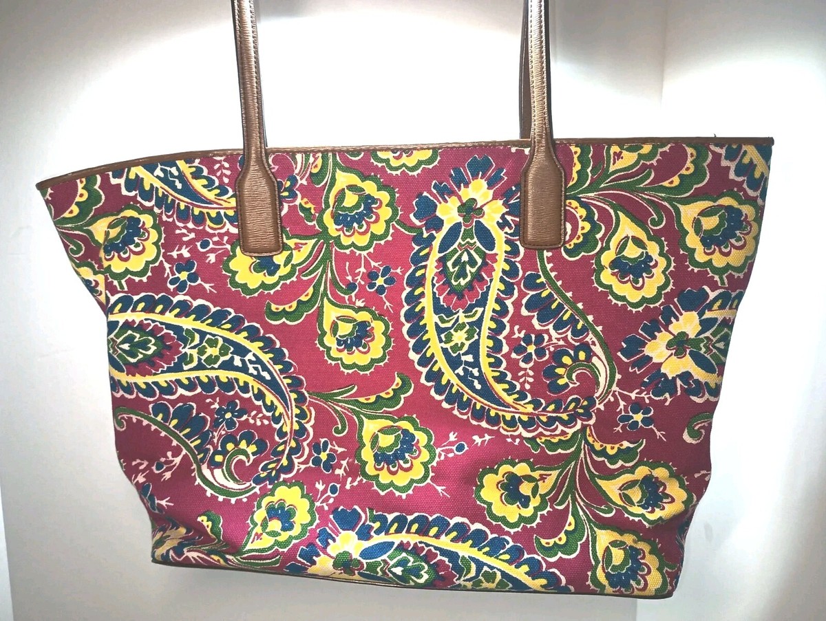 トートバッグ LAUREN RALPH LAUREN Large Paisley Printed Reversible Tote LAUREN RALPH LAUREN Tote Purple Paisley Print Reversible