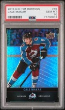 PSA 10 Gem Mint CALE MAKAR 2019/20 Upper Deck TIM HORTON's ROOKIE CARD! POP 6!