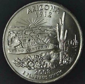 2008-P 25C State Quarter Arizona BU CN CLAD 20ur0308-3 - Picture 1 of 2