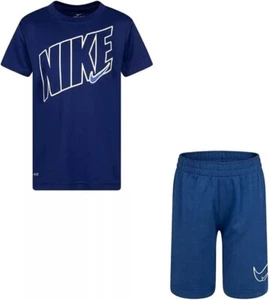 Nike Boy's Dri Fit T Shirt and Shorts Set Game Royal Blue Heather Size 4 - Picture 1 of 2