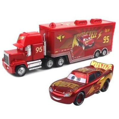 Juego de 2 Coches Disney Pixar Gold Rusteze No.95 Lightening Mcqueen & Mack 1:55 Coche Foto 1 de 4