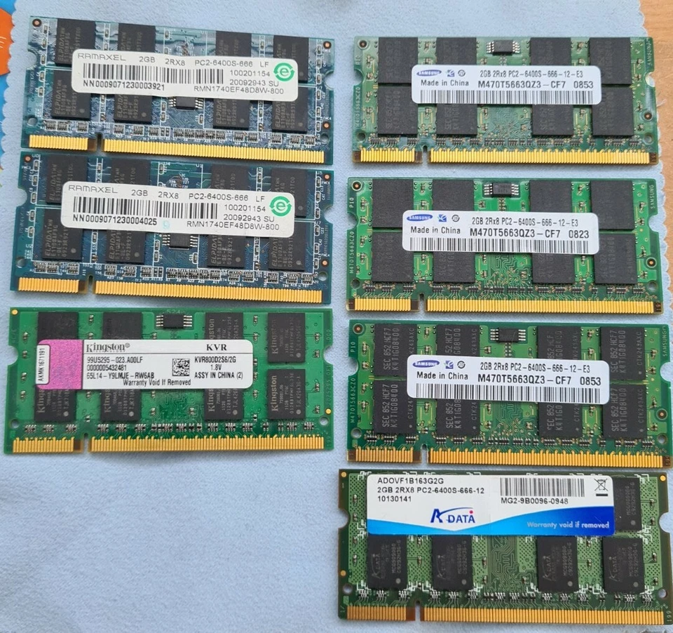 RAM 2GB DDR2 PC2-6400S 800MHz SAMSUNG Kingston.. PORTATILE SODIMM 200PIN MEMORIA - Immagine 1 di 1