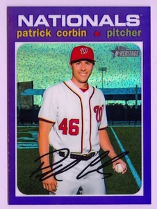 2020 Topps Heritage Chrome Purple Refractor THC-230 Patrick Corbin Nationals - Picture 1 of 1