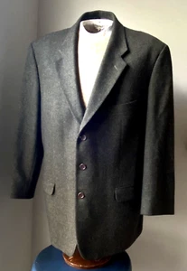 Marks & Spencer Tweed Olive Green Blazer Jacket 46R 100% Pure New Wool Made UK - Picture 1 of 19