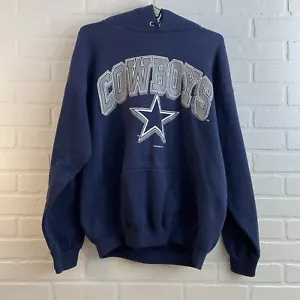 Felpa con cappuccio Dallas Cowboys 1993 vintage NFL calcio blu logo 7 - Foto 1 di 5