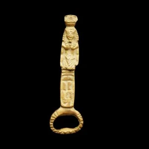RARO Abridor de Botellas de Cobre/Latón Antiguo Liso Hecho a Mano de Máscara Antigua Rey Tut - Imagen 1 de 3