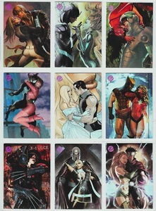 Juego de 9 cartas de persecución Rittenhouse Marvel peligroso divas Foil Abrazo 2011 (E10-E18) - Imagen 1 de 1
