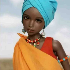 1/4 BJD Doll SD Jointed with Face Makeup Eyes Resin Brown Skin Women Girl Gift - Picture 1 of 8
