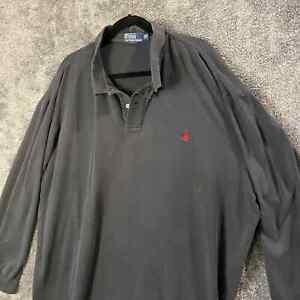 Ralph Lauren Polo Shirt Mens 3XLT Black Big & Tall Red Pony Vintage Y2K Preppy