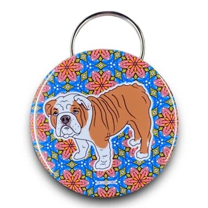 English Bulldog Retro Bottle Opener Keychain Handmade Pet Portrait Accessory - Picture 1 of 18