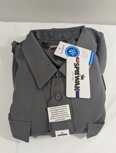 SPIEWAK SU315ZS MEN 19.5x34/35 PROFESSIONAL GRAY POLY LONG SLEEVE DUTY SHIRT - Picture 1 of 3