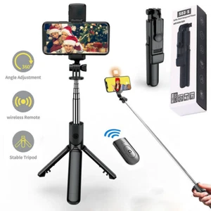 360° Selfie Stick Tripod Remote Desktop Stand Holder For iPhone 13 12 11 Pro Max - Picture 1 of 14