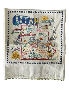 Catstudio Utah Dish Hand Bar Towel Geography Collection Embroidered USA Souvenir - Picture 1 of 5