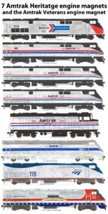Amtrak 40th Anniversary Heritage & Amtrak Veterans magnets by Andy Fletcher - Picture 1 of 1