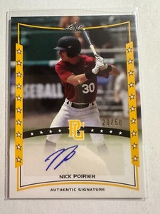 K109,584 - 2014 Leaf Perfect Game Showcase Auto Gold #ANP1 Nick Poirier #/50