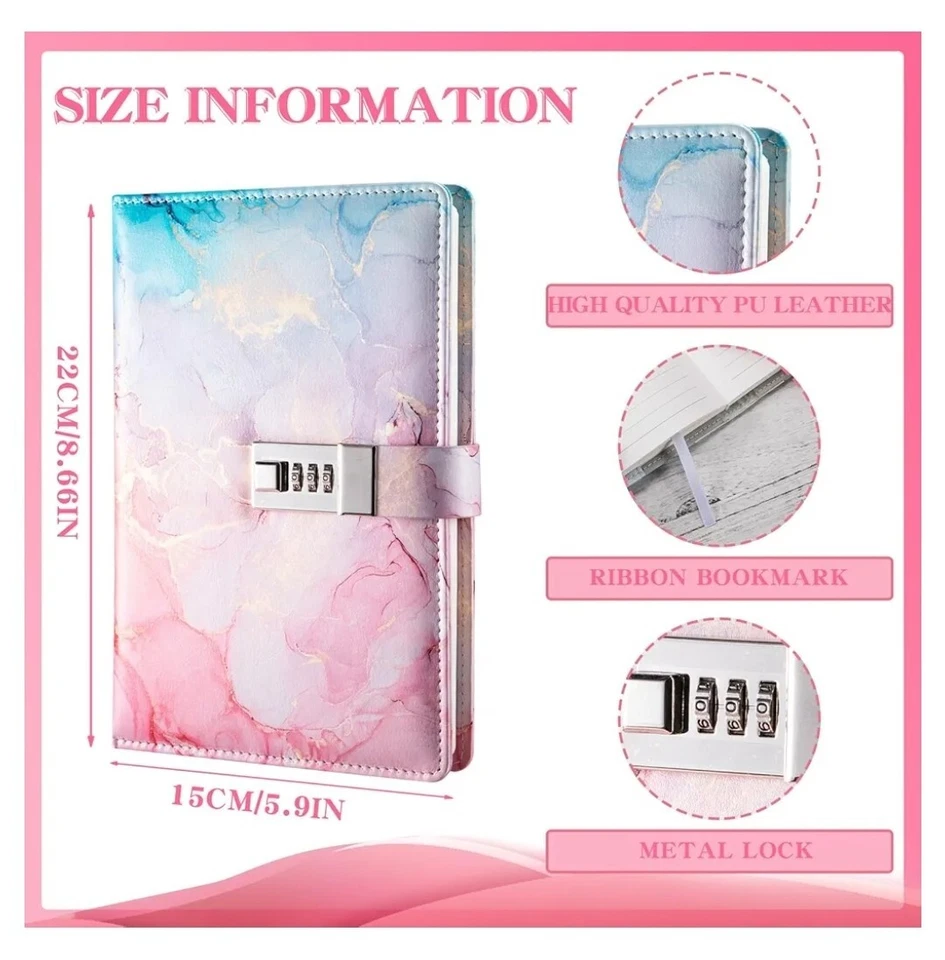 Diario De Escribir Con Cerradura Candado Para Mujeres Niñas Regalo Esposa Hija Foto 1 de 4