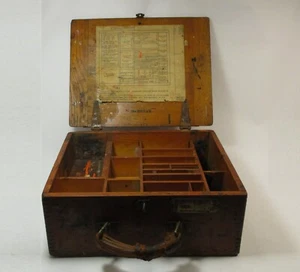 Vintage Wood Printing Press Block Divided Storage Box Toolbox Western Electric - Picture 1 of 12